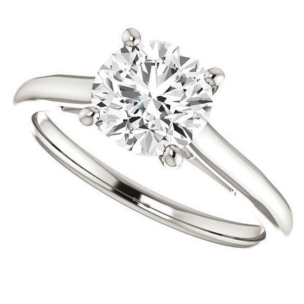 Round Brilliant Solitaire Engagement Ring with Bow Accent