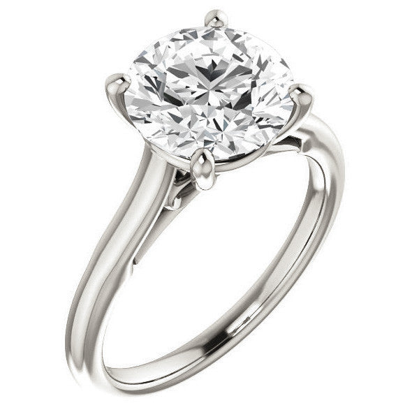 Round Brilliant Solitaire Engagement Ring with Bow Accent