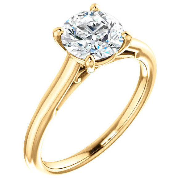Round Brilliant Solitaire Engagement Ring with Bow Accent