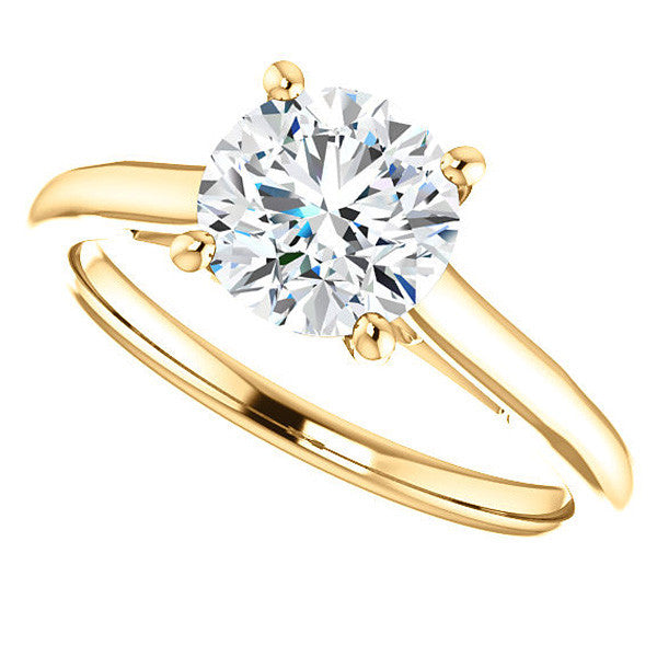 Round Brilliant Solitaire Engagement Ring with Bow Accent