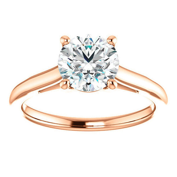 Round Brilliant Solitaire Engagement Ring with Bow Accent