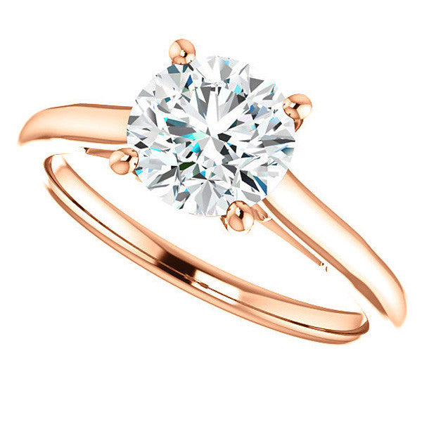Round Brilliant Solitaire Engagement Ring with Bow Accent