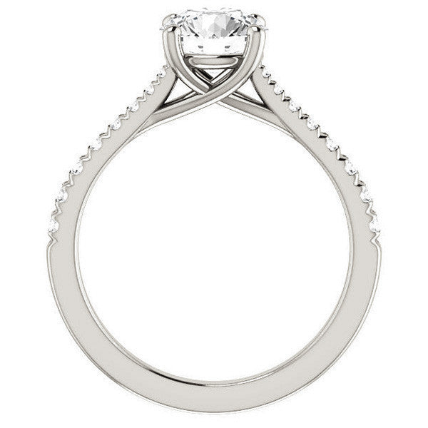 Round Brilliant Moissanite Trellis Engagement Ring