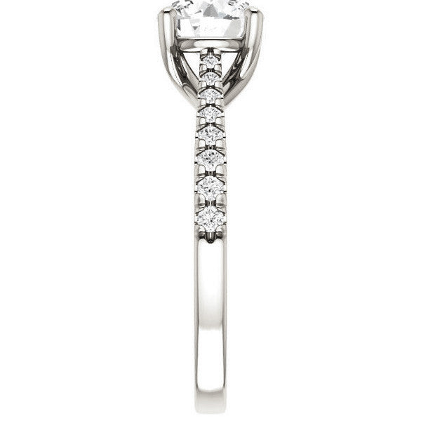 Round Brilliant Moissanite Trellis Engagement Ring