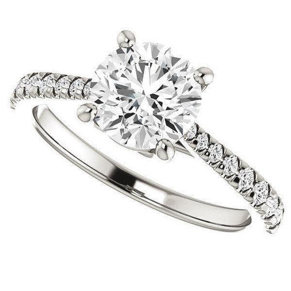Round Brilliant Moissanite Trellis Engagement Ring