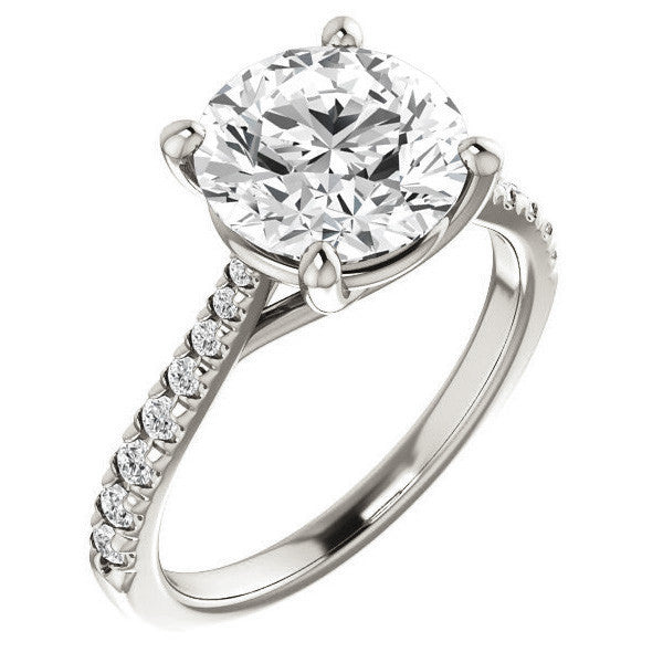 Round Brilliant Moissanite Trellis Engagement Ring
