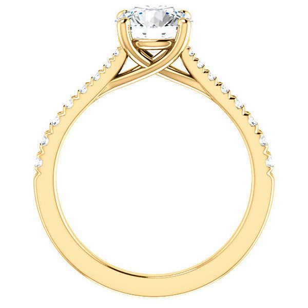 Round Brilliant Moissanite Trellis Engagement Ring