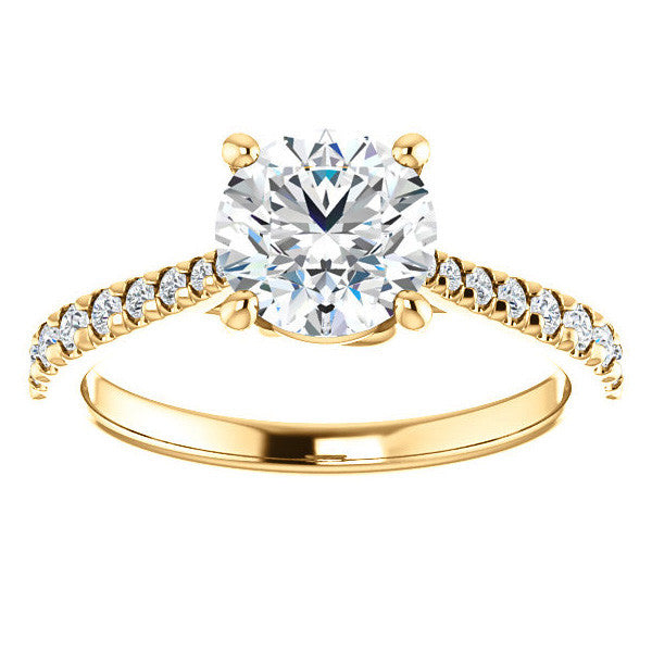Round Brilliant Moissanite Trellis Engagement Ring