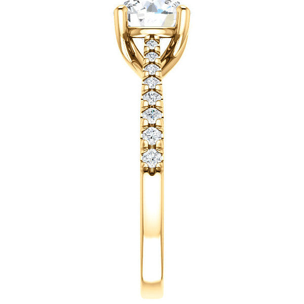 Round Brilliant Moissanite Trellis Engagement Ring