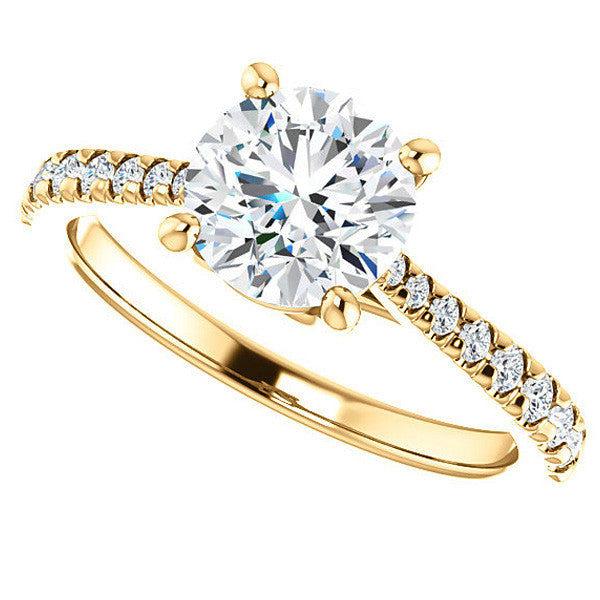 Round Brilliant Moissanite Trellis Engagement Ring