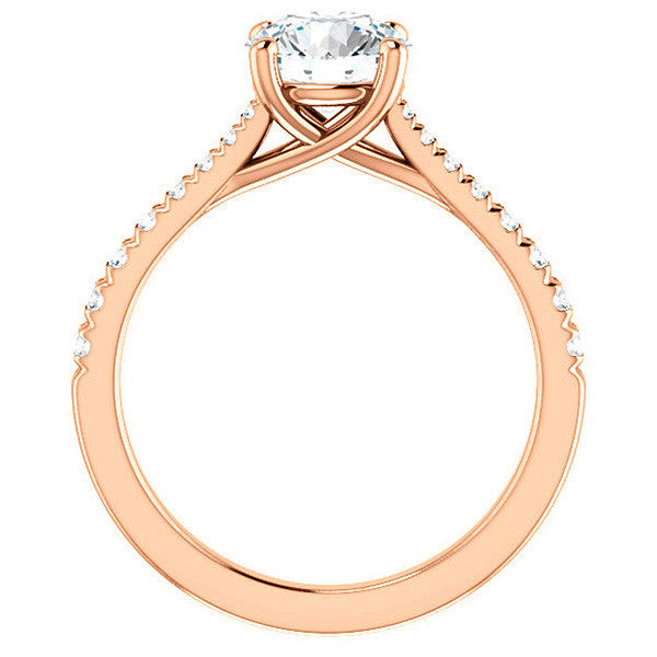 Round Brilliant Moissanite Trellis Engagement Ring