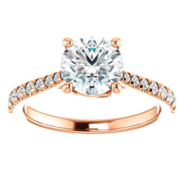 Round Brilliant Moissanite Trellis Engagement Ring