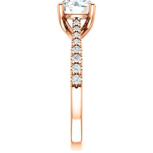 Round Brilliant Moissanite Trellis Engagement Ring