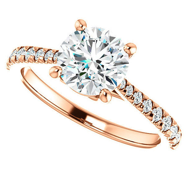 Round Brilliant Moissanite Trellis Engagement Ring