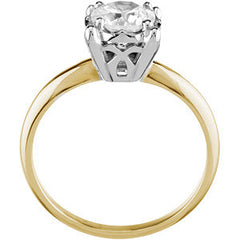 Round Brilliant Moissanite Illusion Box Solitaire Ring