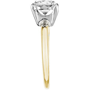 Round Brilliant Moissanite Illusion Box Solitaire Ring