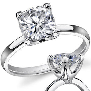 Novo Cushion Moissanite Solitaire Ring