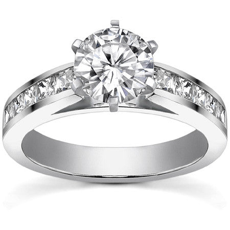 Princess Moissanite Cathedral Engagement Ring Setting 1.3ct