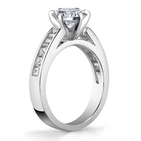Princess Moissanite Cathedral Engagement Ring Setting 1.3ct