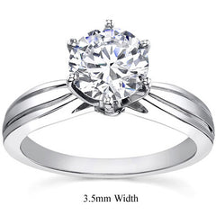 Grooved Cathedral Moissanite Solitaire Ring