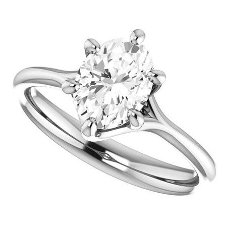 Designer Style 6 Prong Trellis Oval Solitaire Ring