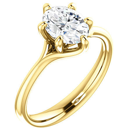 Designer Style 6 Prong Trellis Oval Solitaire Ring