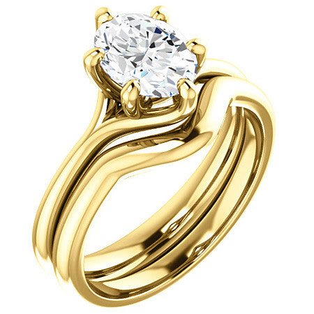Designer Style 6 Prong Trellis Oval Solitaire Ring