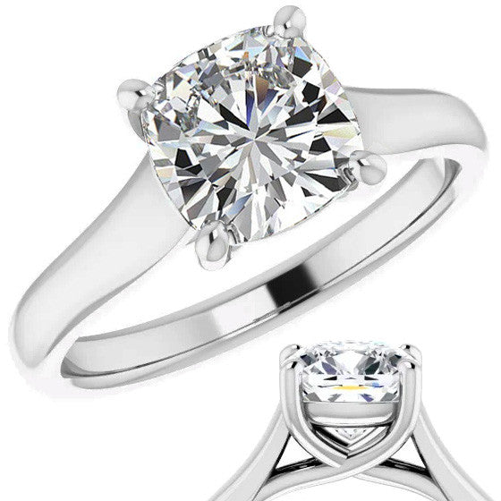 Cushion Moissanite Trellis Solitaire Ring