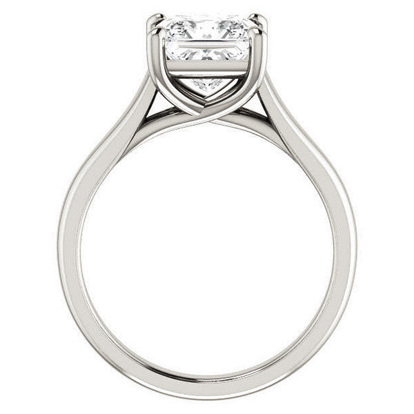 Princess cut Cathedral Solitaire Ring