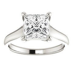 Princess cut Cathedral Solitaire Ring