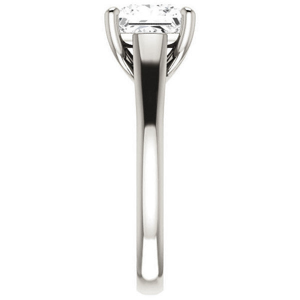 Princess cut Cathedral Solitaire Ring