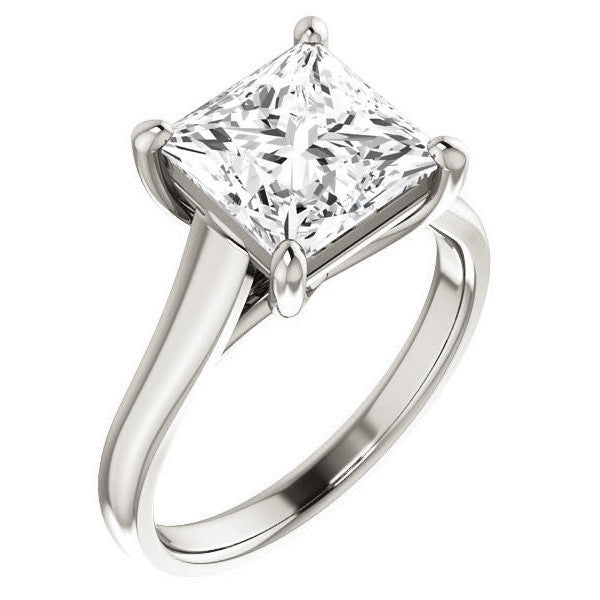 Princess cut Cathedral Solitaire Ring