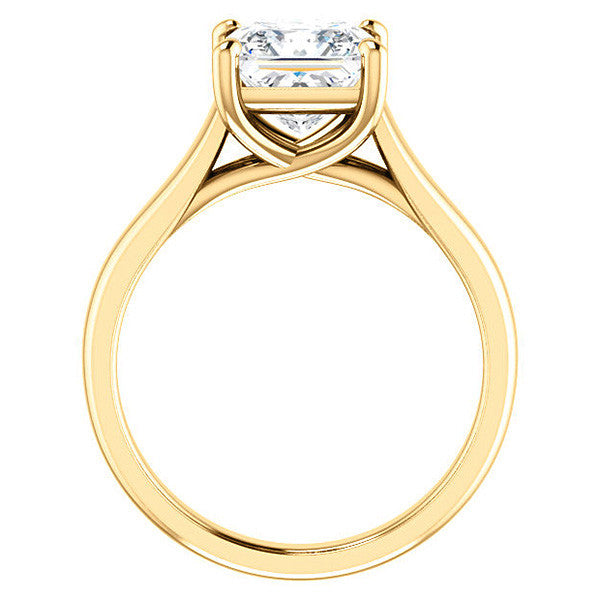 Princess cut Cathedral Solitaire Ring