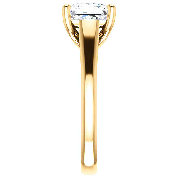 Princess cut Cathedral Solitaire Ring