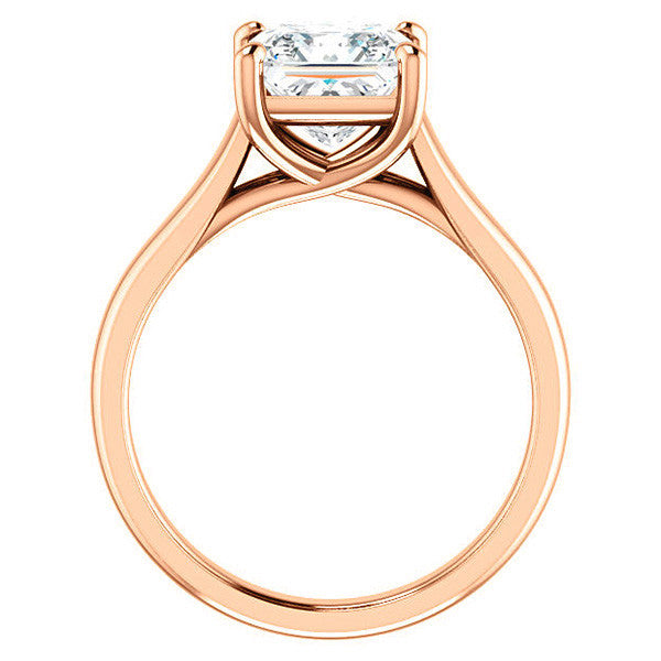 Princess cut Cathedral Solitaire Ring