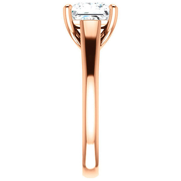 Princess cut Cathedral Solitaire Ring
