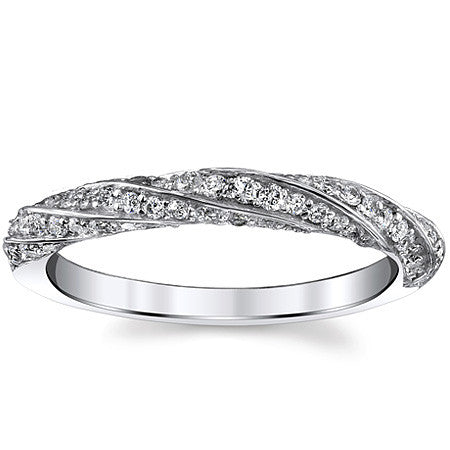 Twisted Helix Diamond/ Moissanite Wedding Band