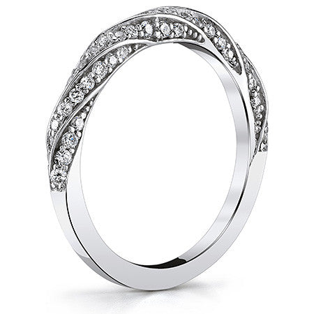 Twisted Helix Diamond/ Moissanite Wedding Band