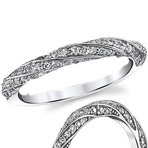 Twisted Helix Diamond/ Moissanite Wedding Band