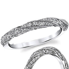 Twisted Helix Diamond/ Moissanite Wedding Band