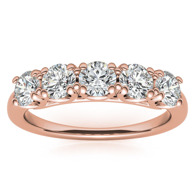 Round Brilliant Moissanite U Prong Anniversary Ring