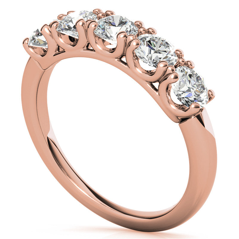 Round Brilliant Moissanite U Prong Anniversary Ring