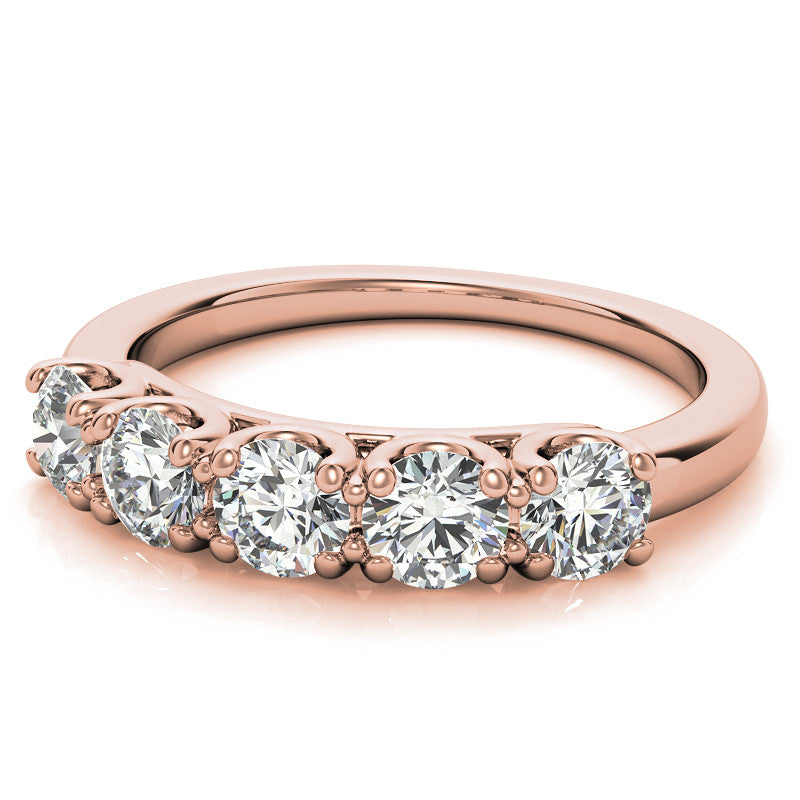 Round Brilliant Moissanite U Prong Anniversary Ring
