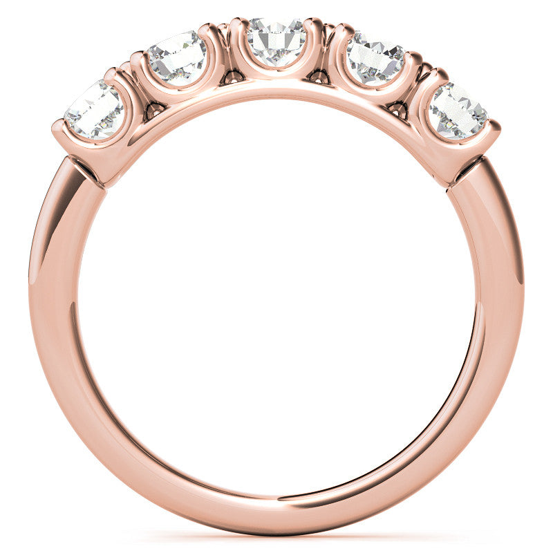 Round Brilliant Moissanite U Prong Anniversary Ring