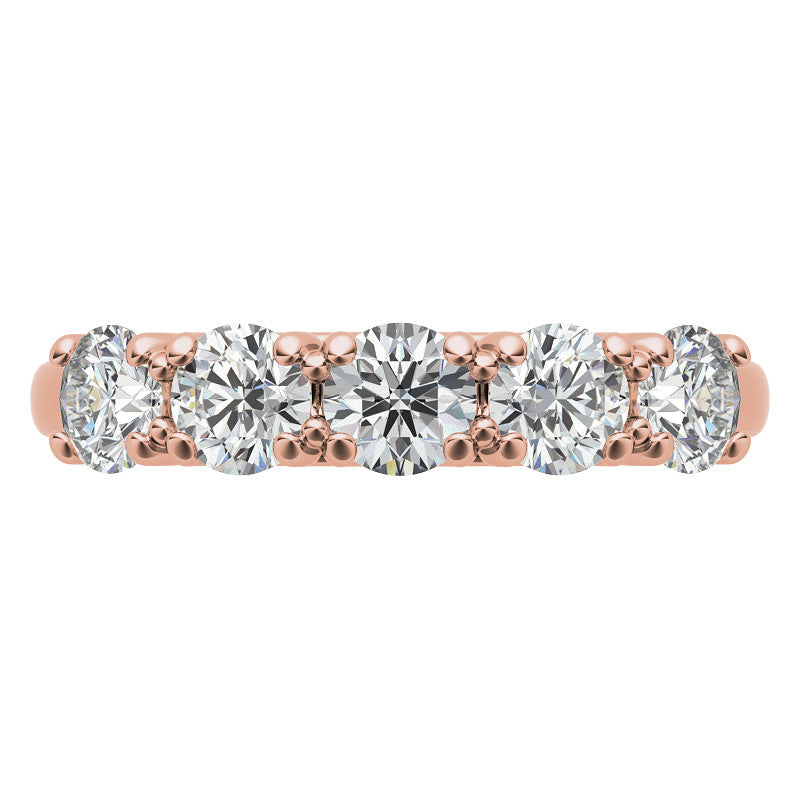 Round Brilliant Moissanite U Prong Anniversary Ring