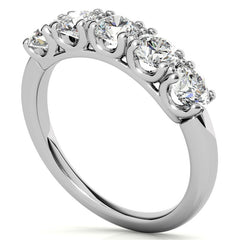 Round Brilliant Moissanite U Prong Anniversary Ring
