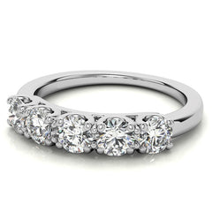 Round Brilliant Moissanite U Prong Anniversary Ring