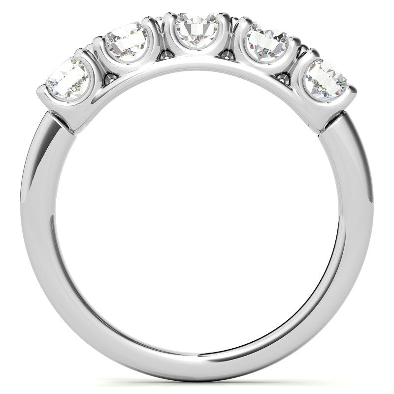 Round Brilliant Moissanite U Prong Anniversary Ring