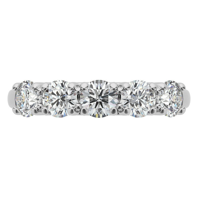 Round Brilliant Moissanite U Prong Anniversary Ring