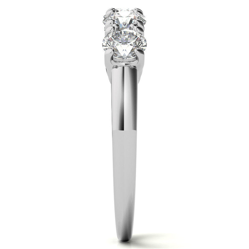 Round Brilliant Moissanite U Prong Anniversary Ring